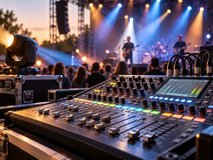 Table de mixage et concert