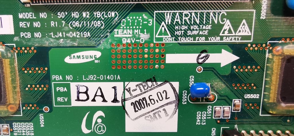 SAMSUNG HPT5034XXAA 2 CARTE YB LJ41-04218A & LJ41-04219A