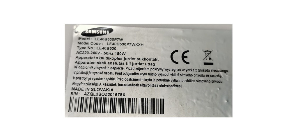 SAMSUNG LE 40B50P7W CARTE MERE SATUN4_DTV_REV BN41-01165B