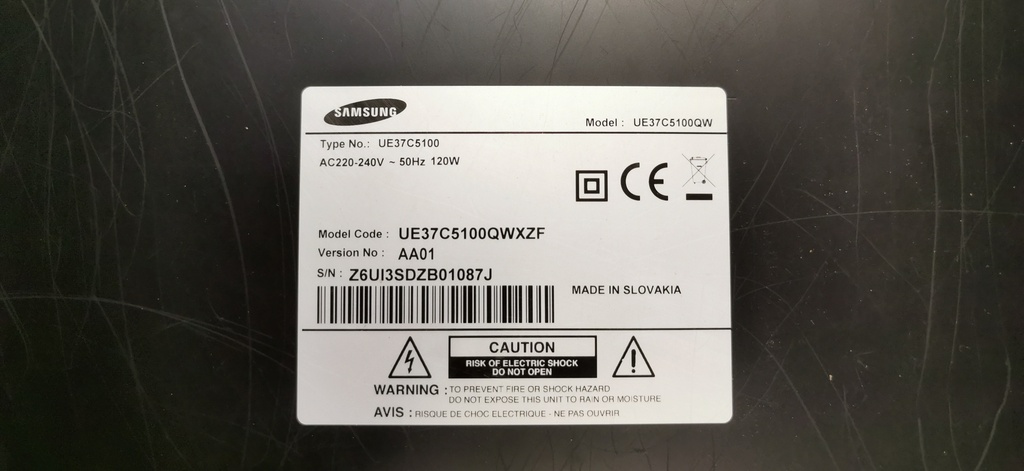 SAMSUNG UE37C5100QW NAPPES BN96-13171Q HS101011D