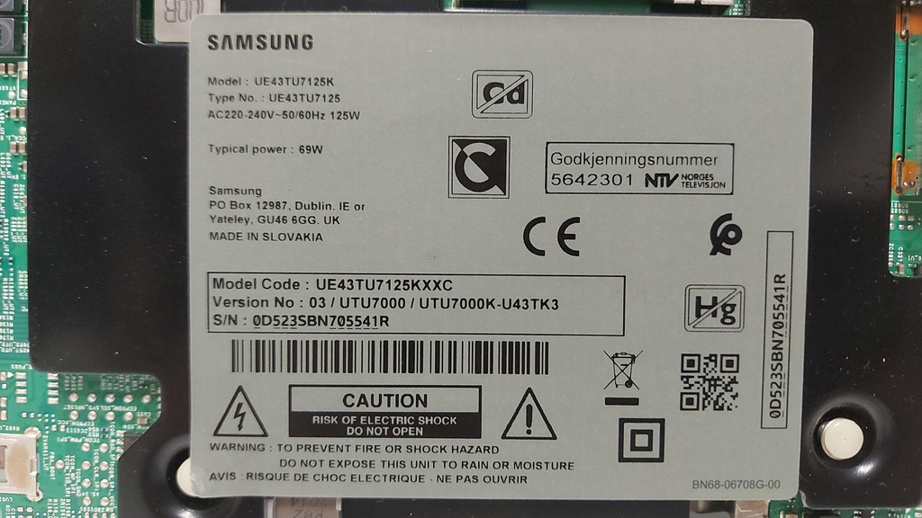 SAMSUNG UE43TU7125KXXC 2 PIED SUPPORT TV