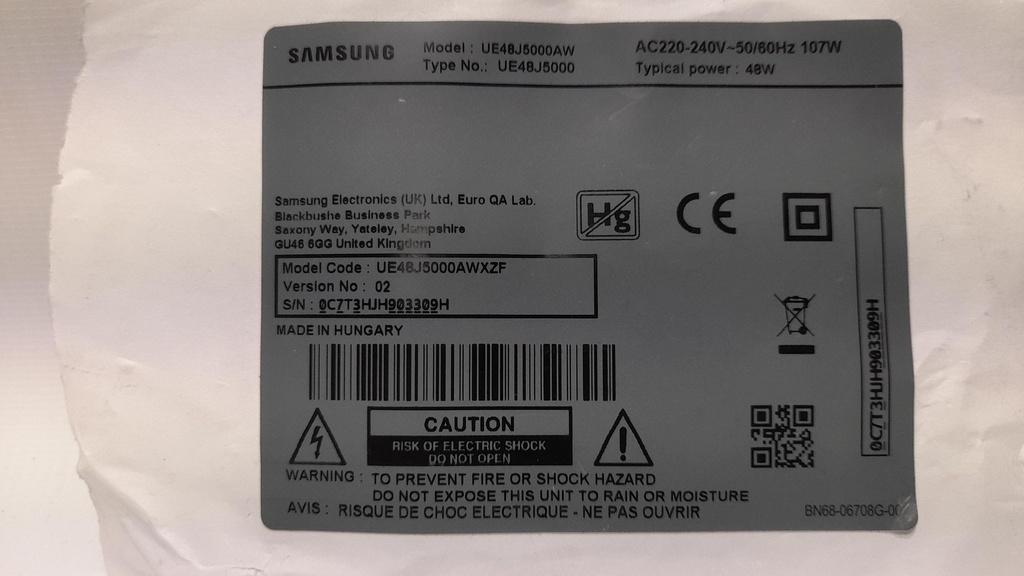 SAMSUNG UE48J5000AW CARTE T-CON BN41-02111A BN41-0211