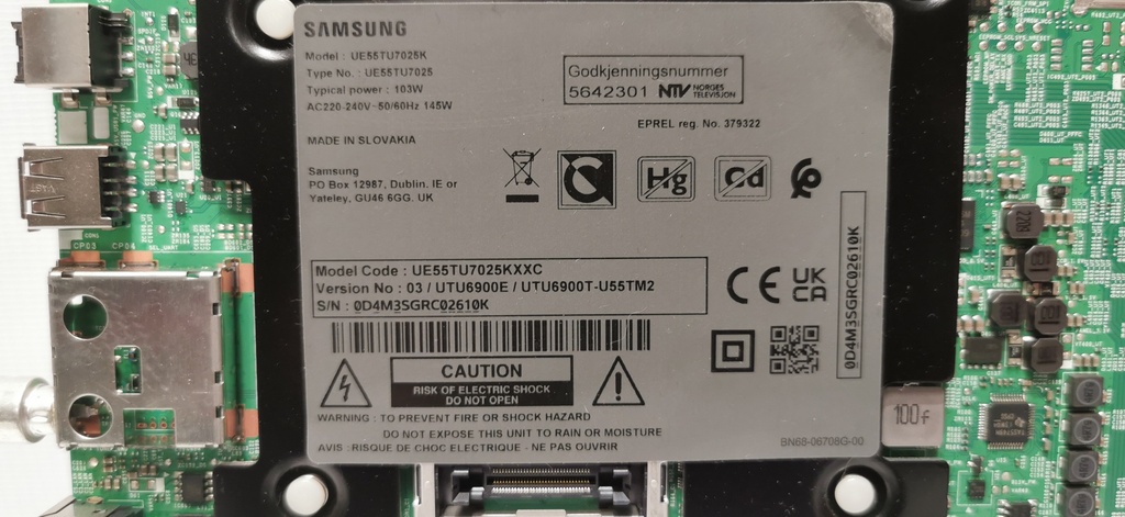 SAMSUNG UE55TU7025K CARTE MERE ML41050666A REV1.0 BN9650973M