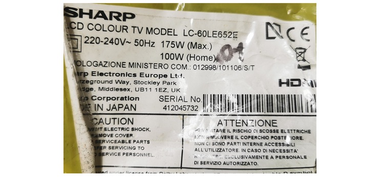 SHARP LC-60LE652E CARTE T-CON QPWBXG222WJZZ QKITPG222JTX KG222