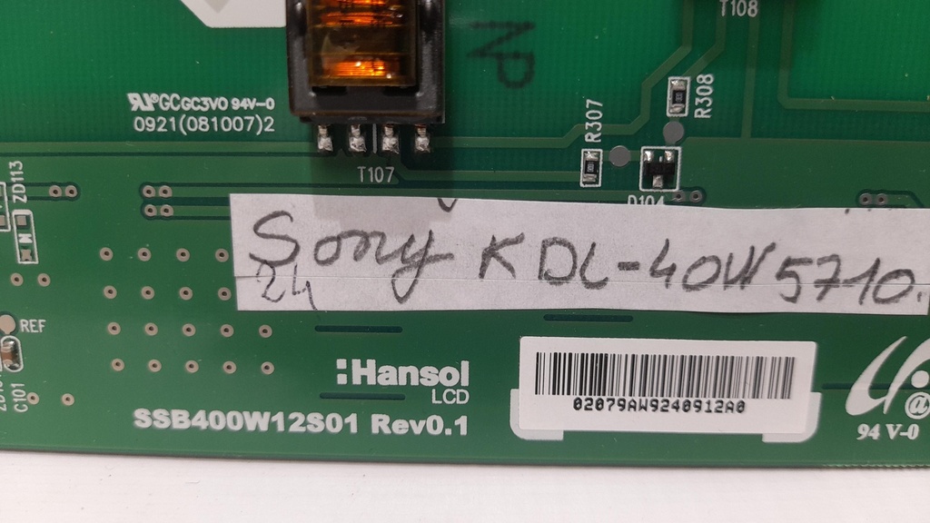 SONY KDL-40W5710 CARTE INVERTER SSB400W12S01 REV0.1