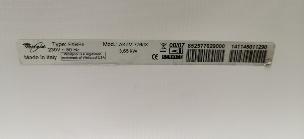 WHIRLPOOL AKZM 776/IX FXTP6 CABLE ELECTRIQUE POUR FOUR