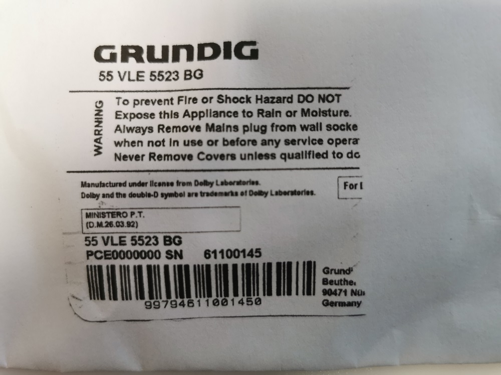 GRUNDIG 55VLE5523BG CARTE MERE ZNS190R-6