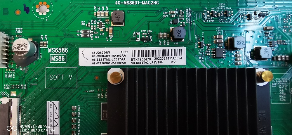 THOMSON 55UD6206W CARTE MERE 40-MS86D1-MAC2HG