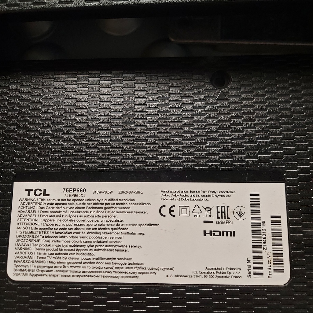 TCL 75EP660 carte alimentation 08-L302HA4-PW200AA L302H