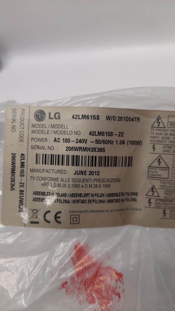 LG 42LM615S CARTE MERE 6870C-0401B VER 0.2