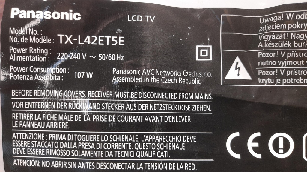 PANASONIC TX-L42ET5E CARTE ALIMENTATION TNPA5608 2 P