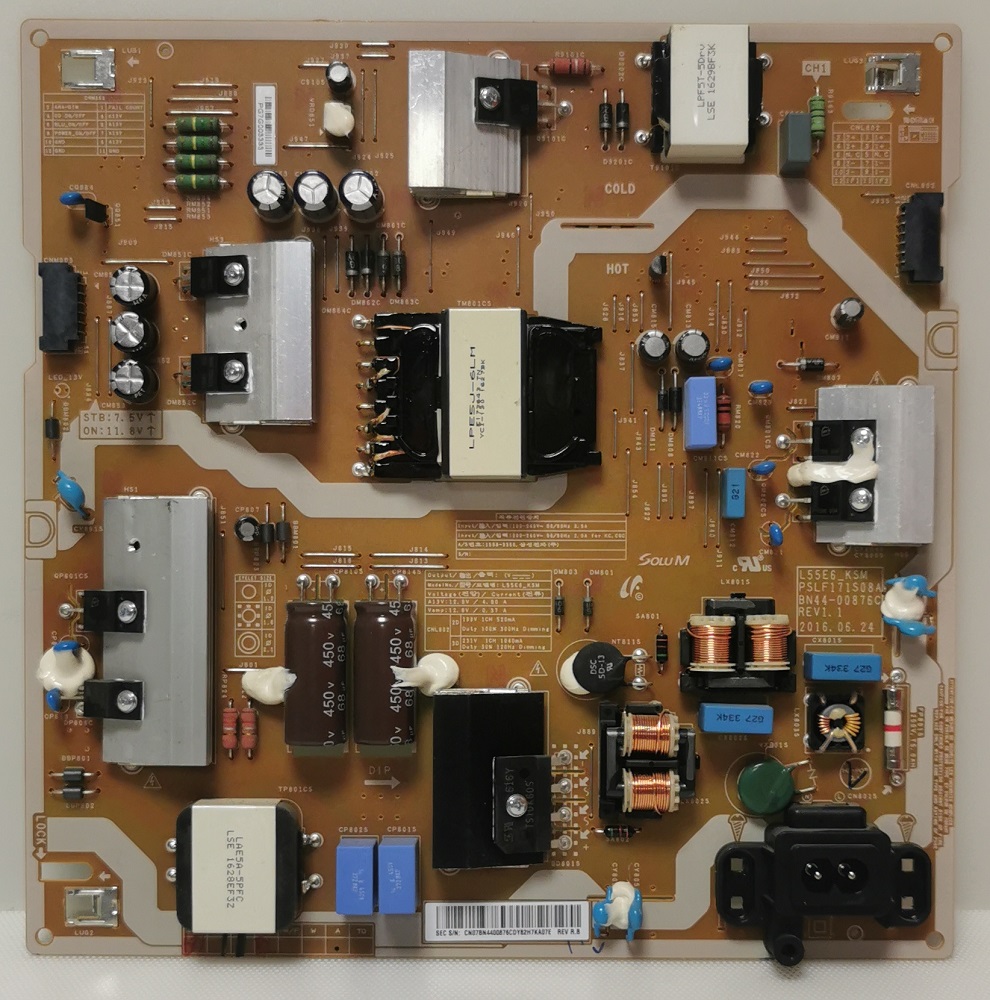 SAMSUNG UE55KU6650U – Carte alimentation l55E6_KSM PSLF171S08A BN44-00876C REV1.1