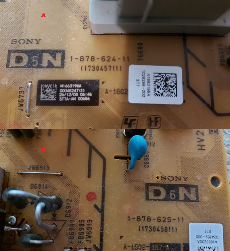 Sony KDL-52V5100 – Carte alimentation D5N 1-878-624-11 D6N 1-878-625-11