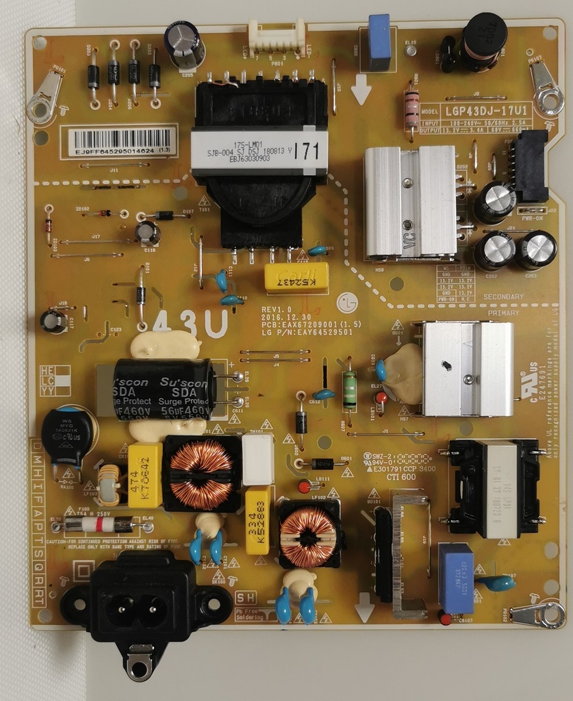 LG 43UK6200PLA – Carte alimentation EAX67209001 1.5