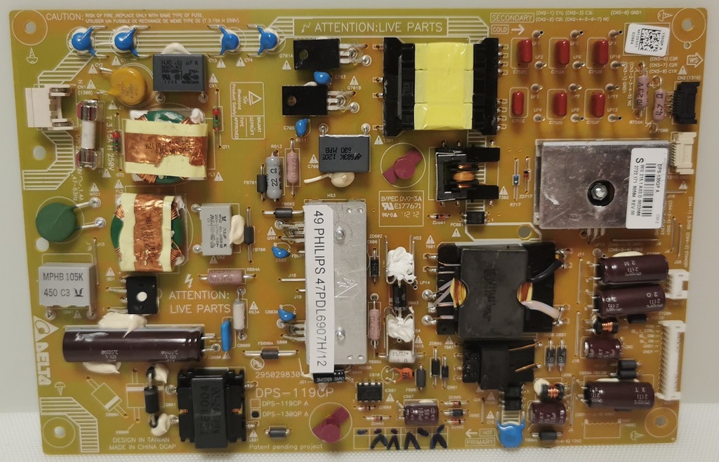 PHILIPS 47PDL6907H/12 – Carte alimentation 2950298304 DPS-130QP DPS-119CP