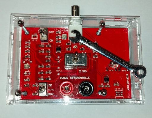 [001-] Sonde différentielle haute tension électronique pour oscilloscope de Jacques Audet Semi-Kit à monter soi-même AVEC BOÎTE