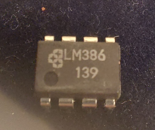 [E001--] LM386 Amplificateur de puissance audio. Alimentation : 4 à 12 V Puissance maximum 325 mW Boitier DIP-8