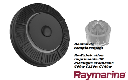 [001-] Raymarine C90W / C120W / C140W – Cadran rotatif Trackpad noir refabriqué en 3D