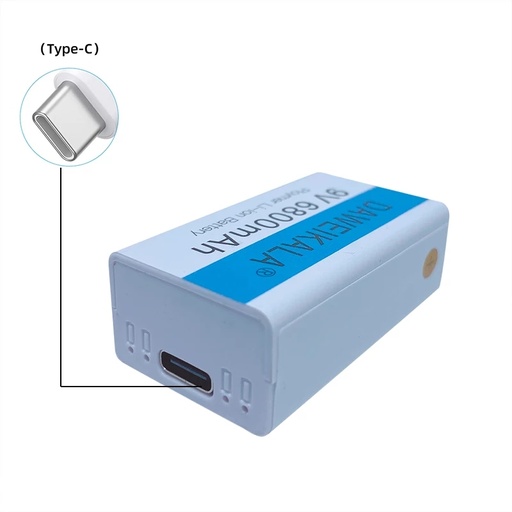 Batteries Li-Ion rechargeables USB 9 V